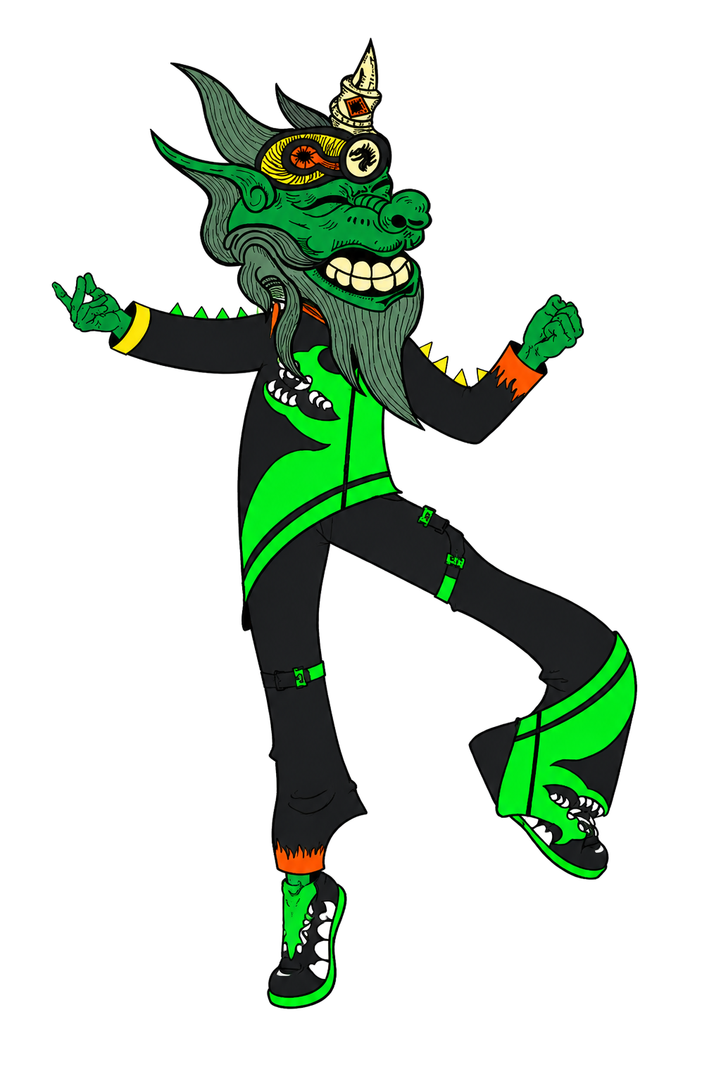 Mascotte dragon qui danse